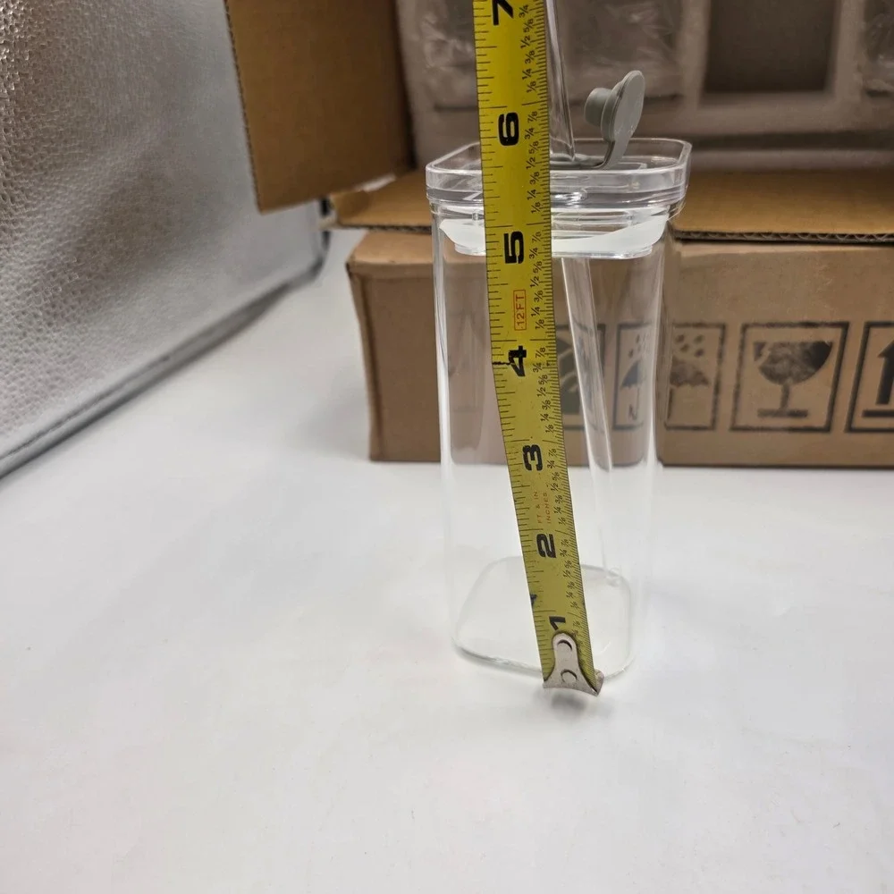 Square Glasses set of 8 with Glass Pour Spout and Lid N1
